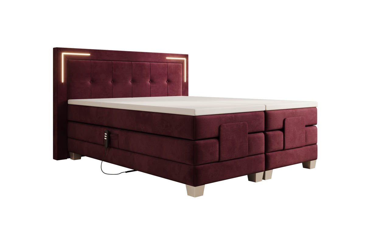 Boxspringbett Noctis Samt elektrisch verstellbar mit LED
