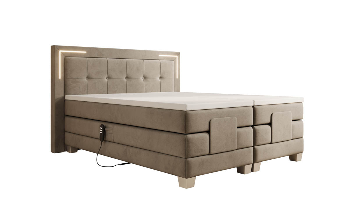 Boxspringbett Noctis Samt elektrisch verstellbar mit LED