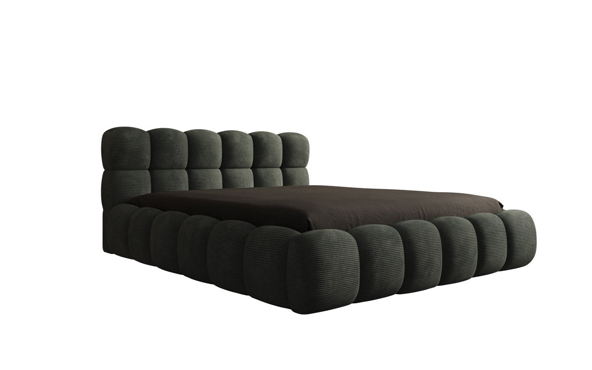Designer Polsterbett Boston Cord mit Stauraum inkl. Aufbau