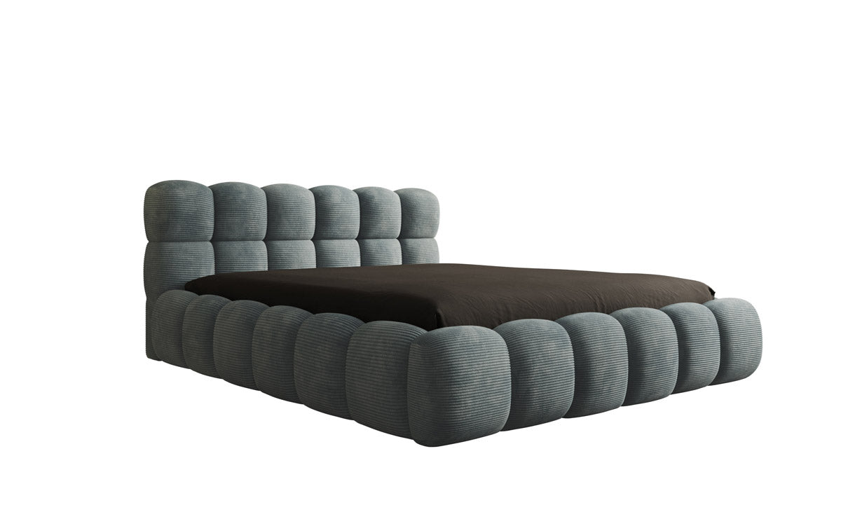 Designer Polsterbett Boston Cord mit Stauraum inkl. Aufbau