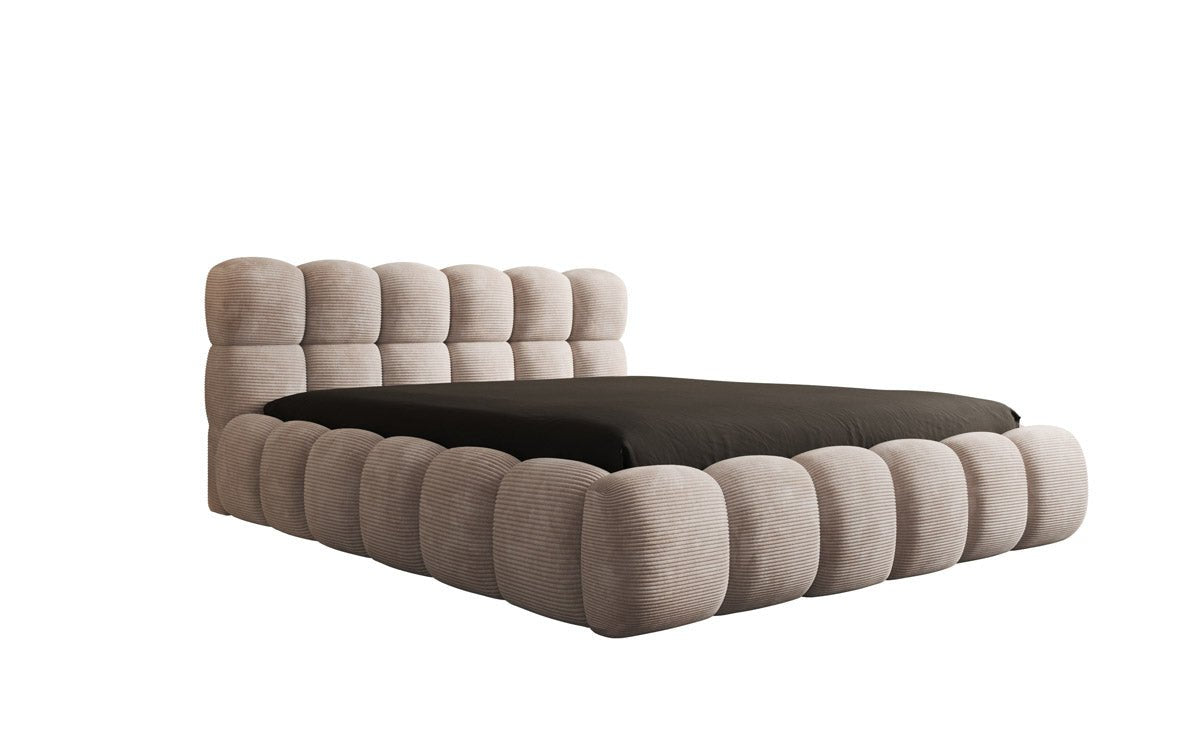 Designer Polsterbett Boston Cord mit Stauraum inkl. Aufbau