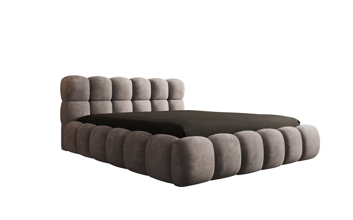 Designer Polsterbett Boston Cord mit Stauraum inkl. Aufbau
