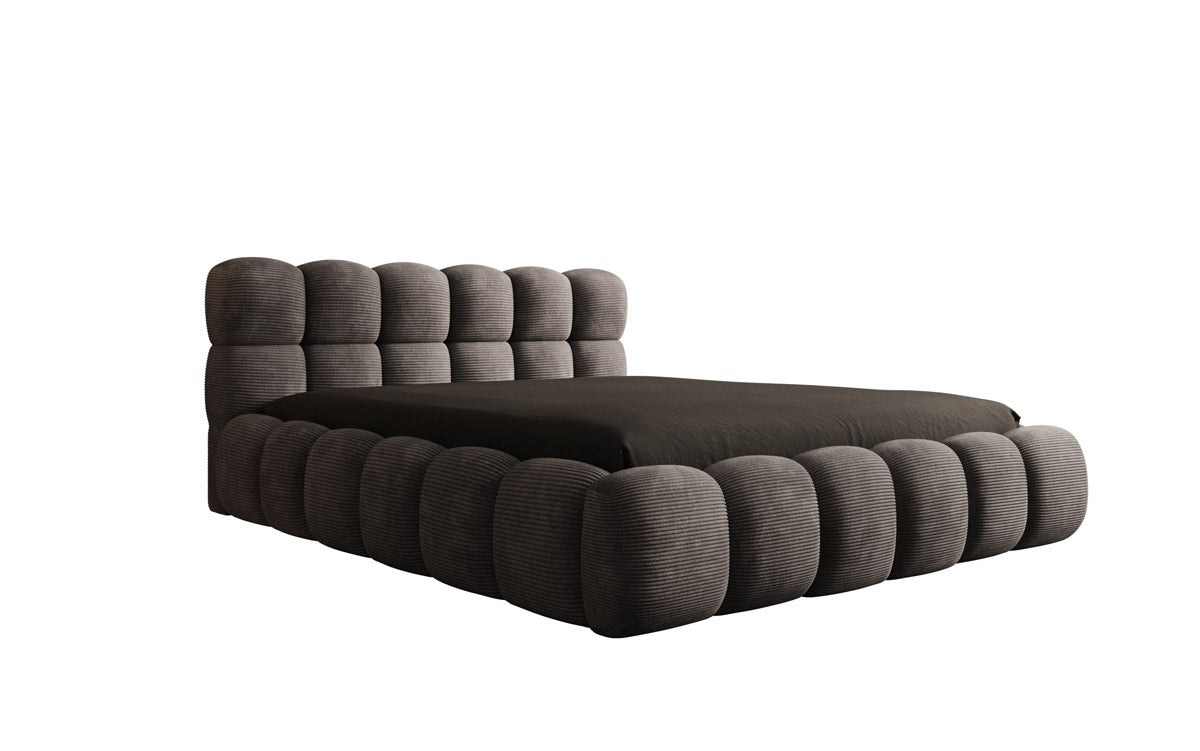 Designer Polsterbett Boston Cord mit Stauraum inkl. Aufbau