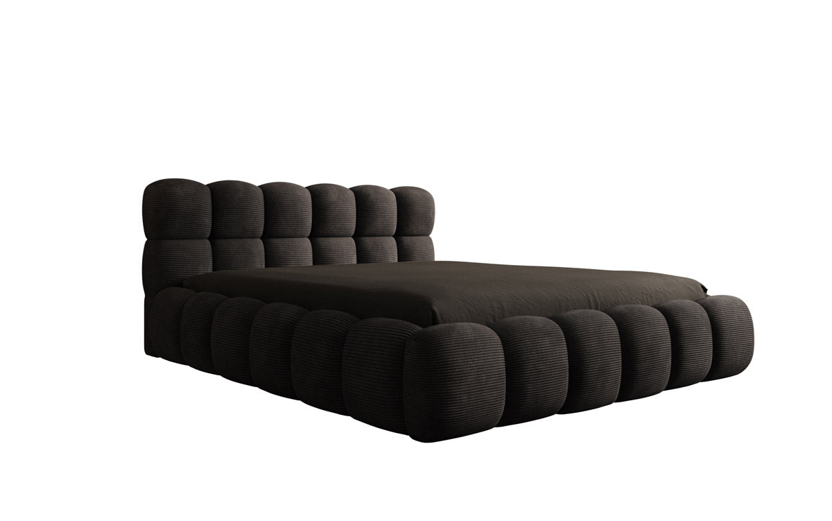 Designer Polsterbett Boston Cord mit Stauraum inkl. Aufbau