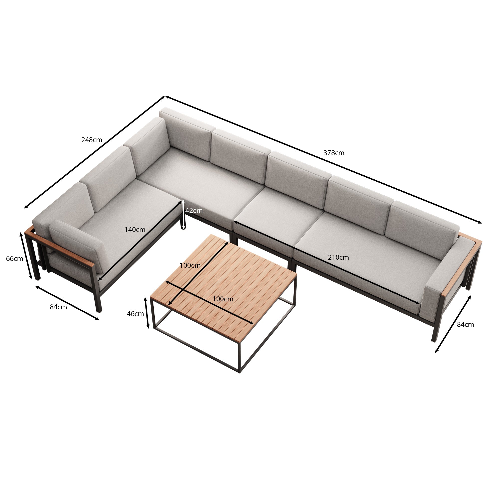 Euphoria – L-Maxilounge & Tisch aus Aluminium | Aevora™ Kollektion
