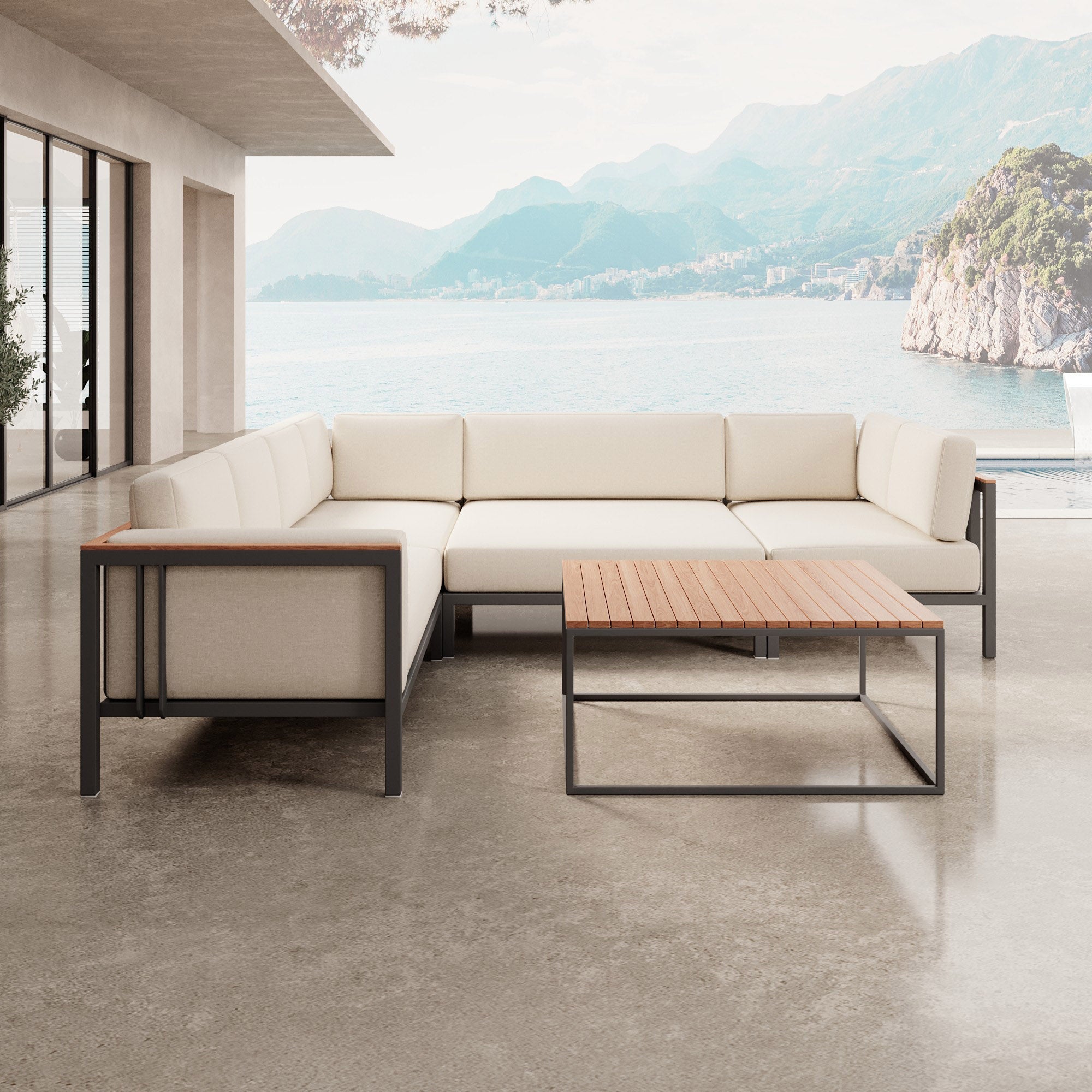 Euphoria – Ecklounge & Tisch aus Aluminium | Aevora™ Kollektion