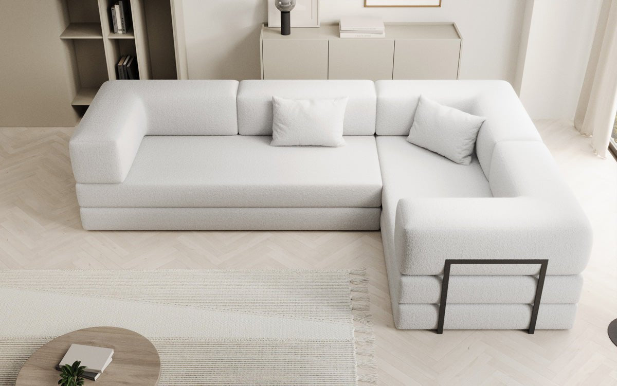 Designer Sofa Lazy L closed in Bouclé