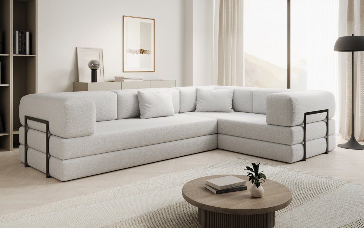 Designer Sofa Lazy L closed in Bouclé