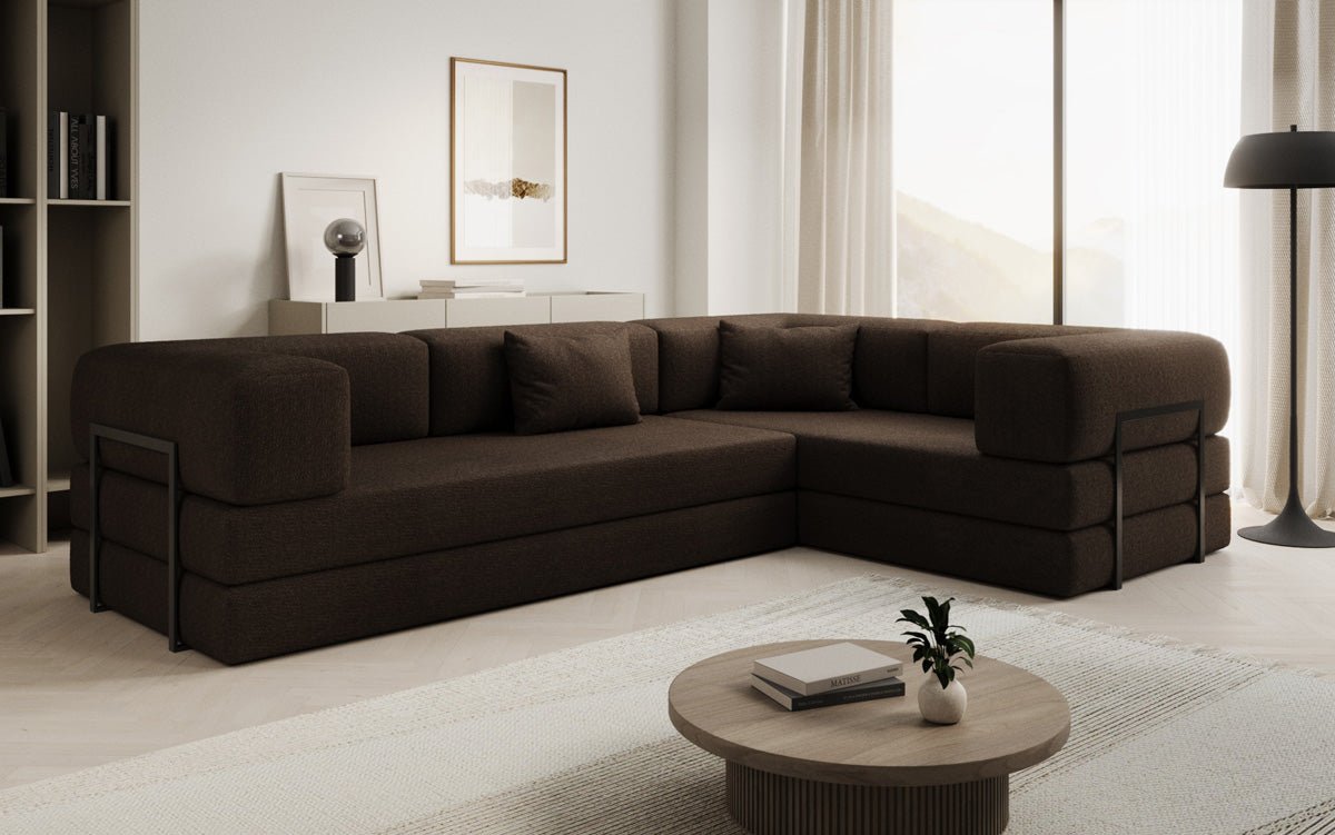 Designer Sofa Lazy L closed in Bouclé