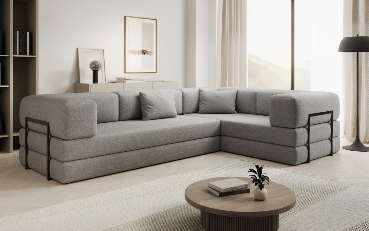 Designer Sofa Lazy L closed in Bouclé