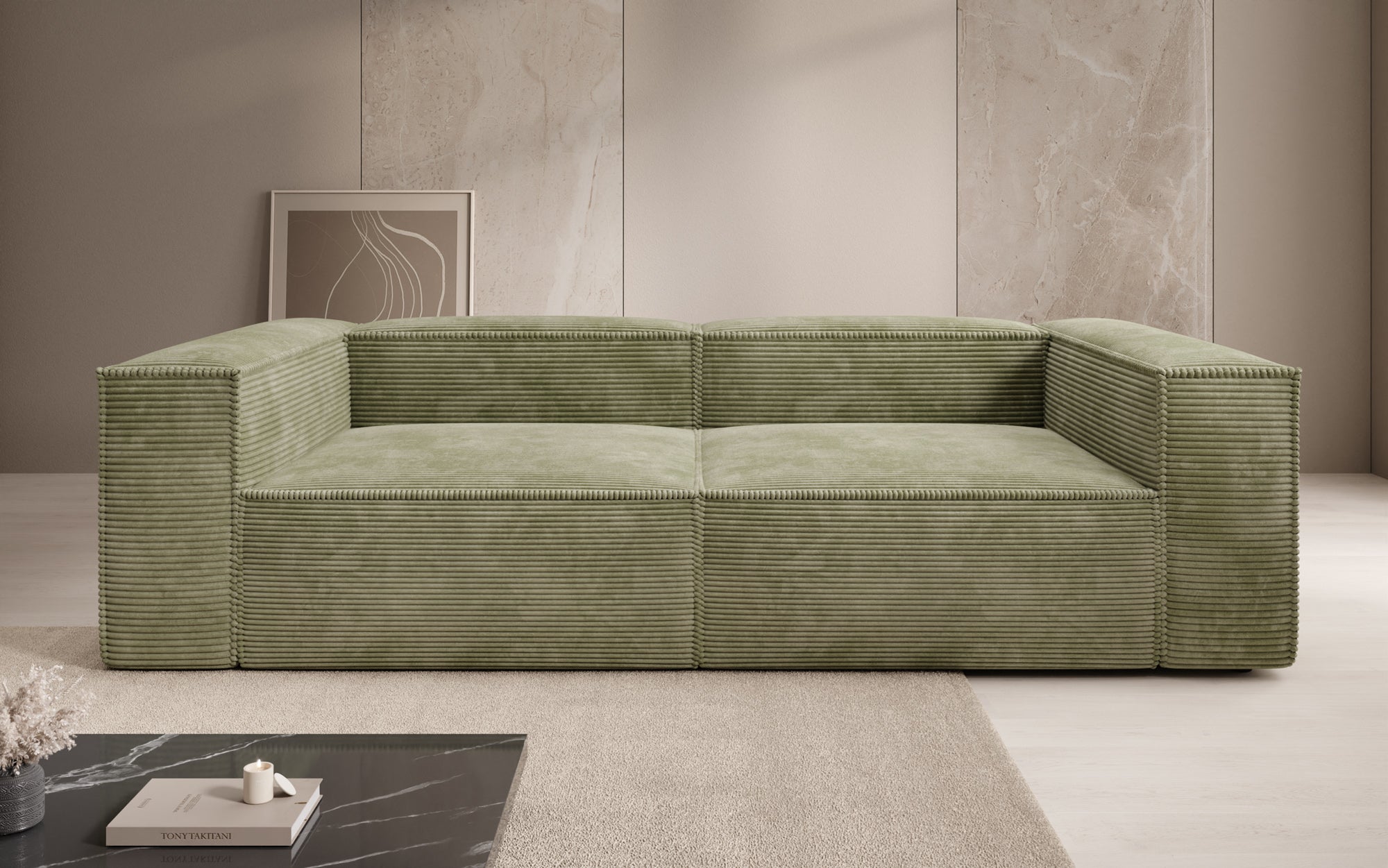 Designer Sofa Lesley 3 Sitzer in Cord