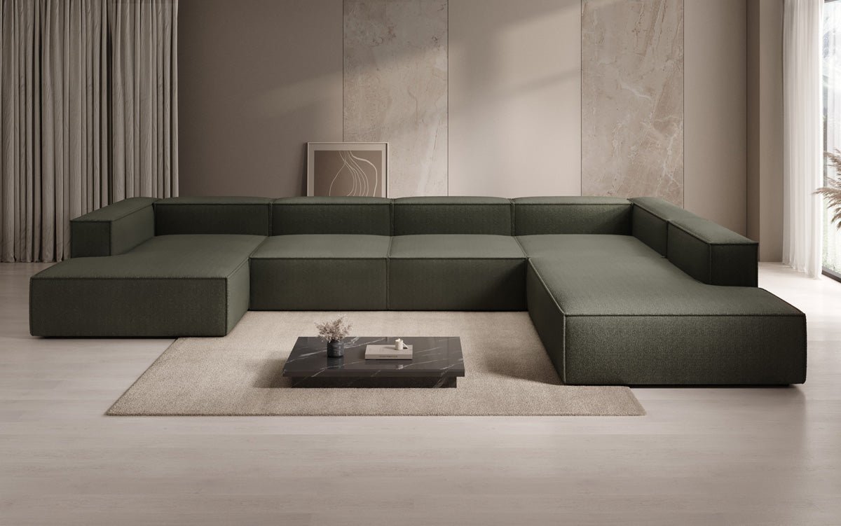 Designer Sofa Lesley U XXL in Bouclé