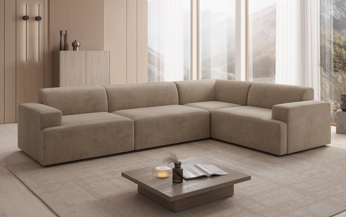 Designer Sofa Monza Wohnlandschaft L in Samt