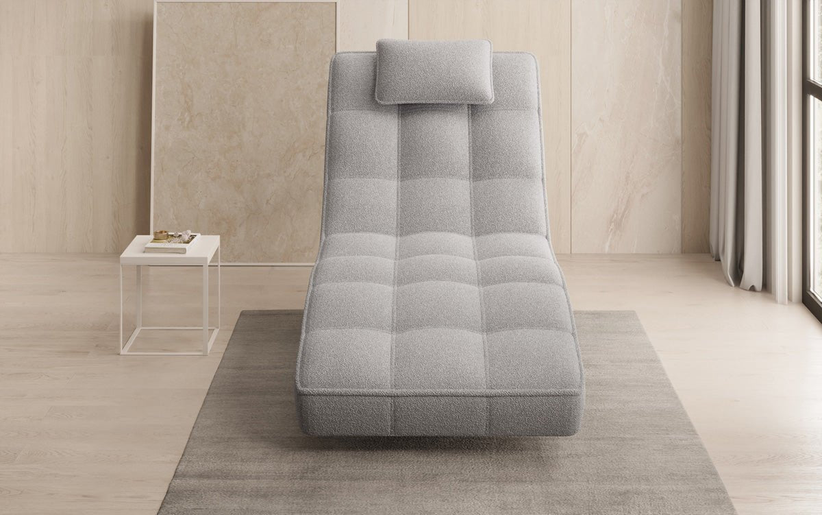 Designer Relax-Liege Livara Bouclé mit Drehfunktion