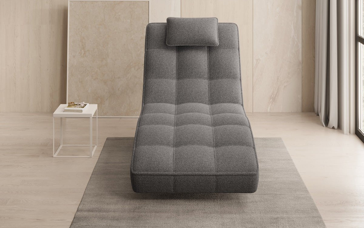 Designer Relax-Liege Livara Bouclé mit Drehfunktion