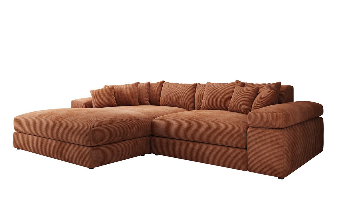 Designer Sofa Bernardo mit breiter Ottomane in Cord