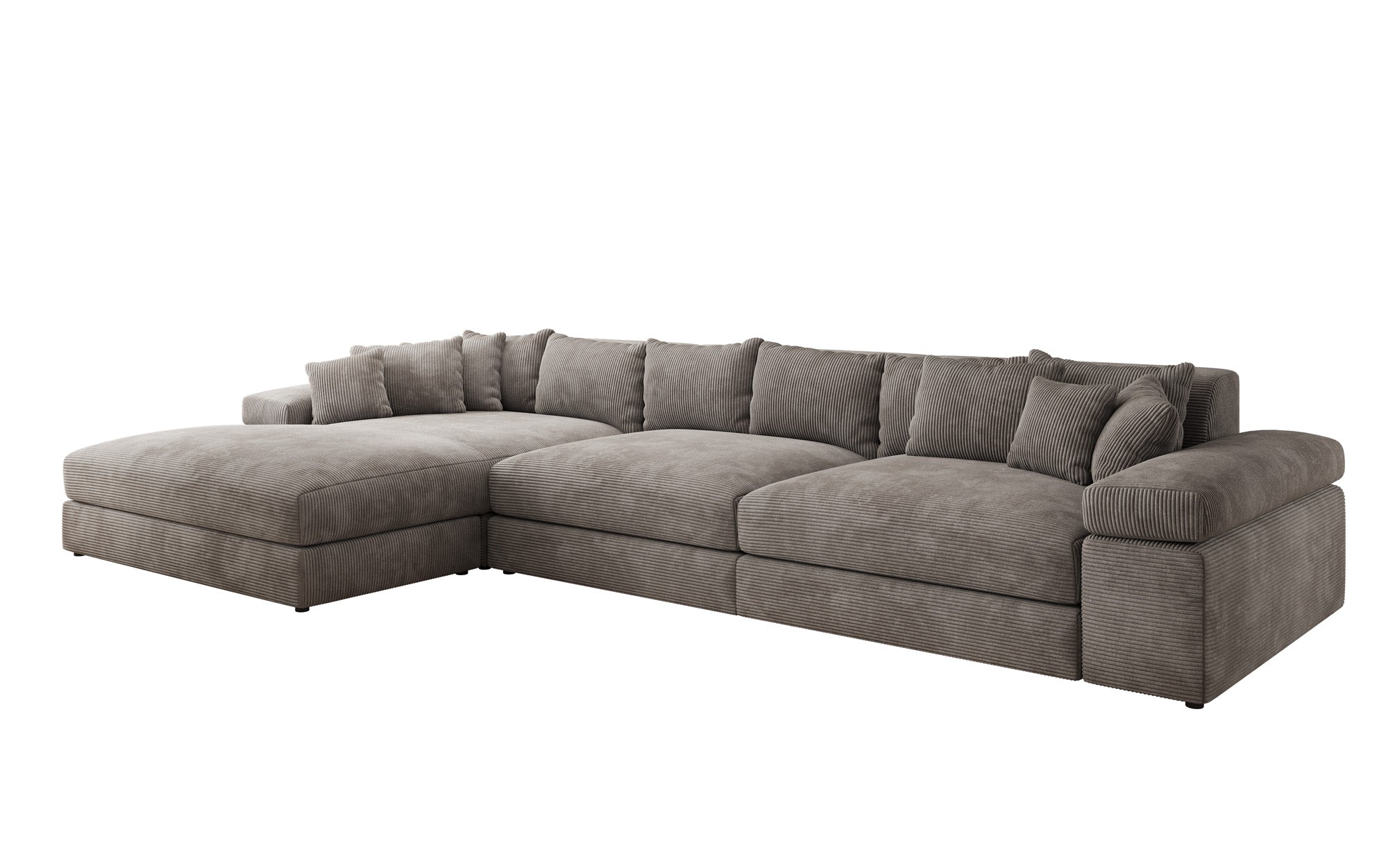 Designer Ecksofa Bernardo Maxi mit breiter Ottomane in Cord