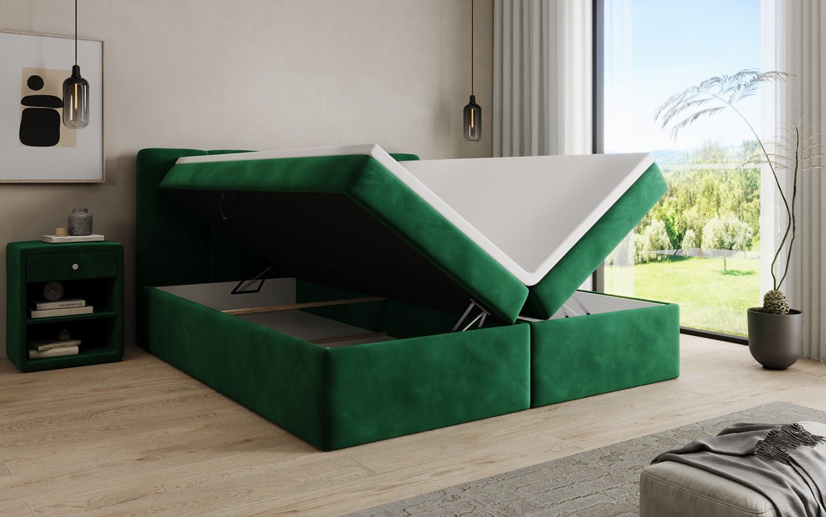 Boxspringbett Cozy II Samt mit Stauraum