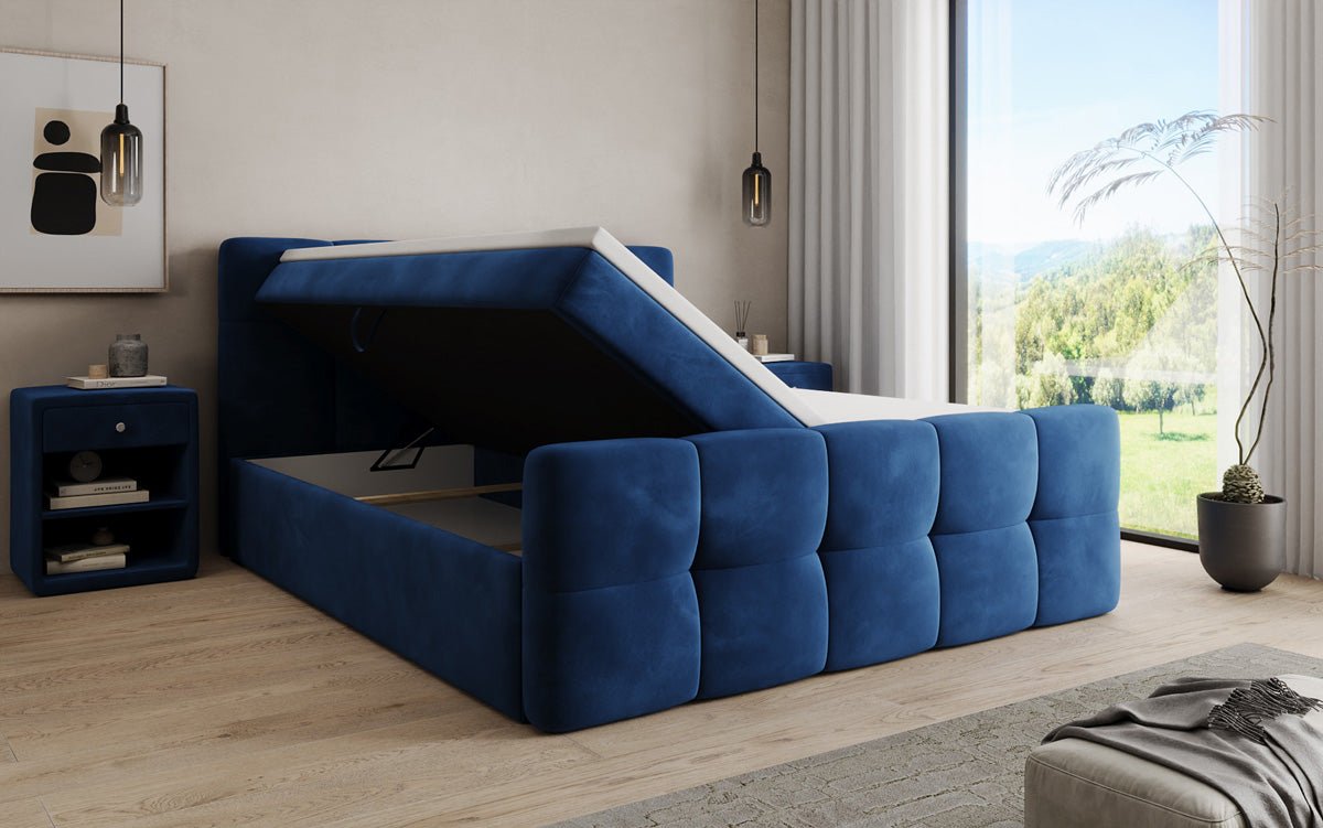 Boxspringbett Cozy Samt mit Stauraum