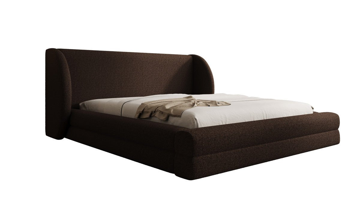 Designer Polsterbett Liv in Teddy Bouclé mit Stauraum