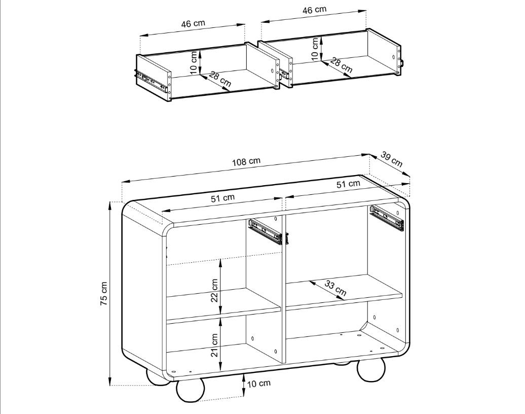 Designer Kommode Layla 108 cm