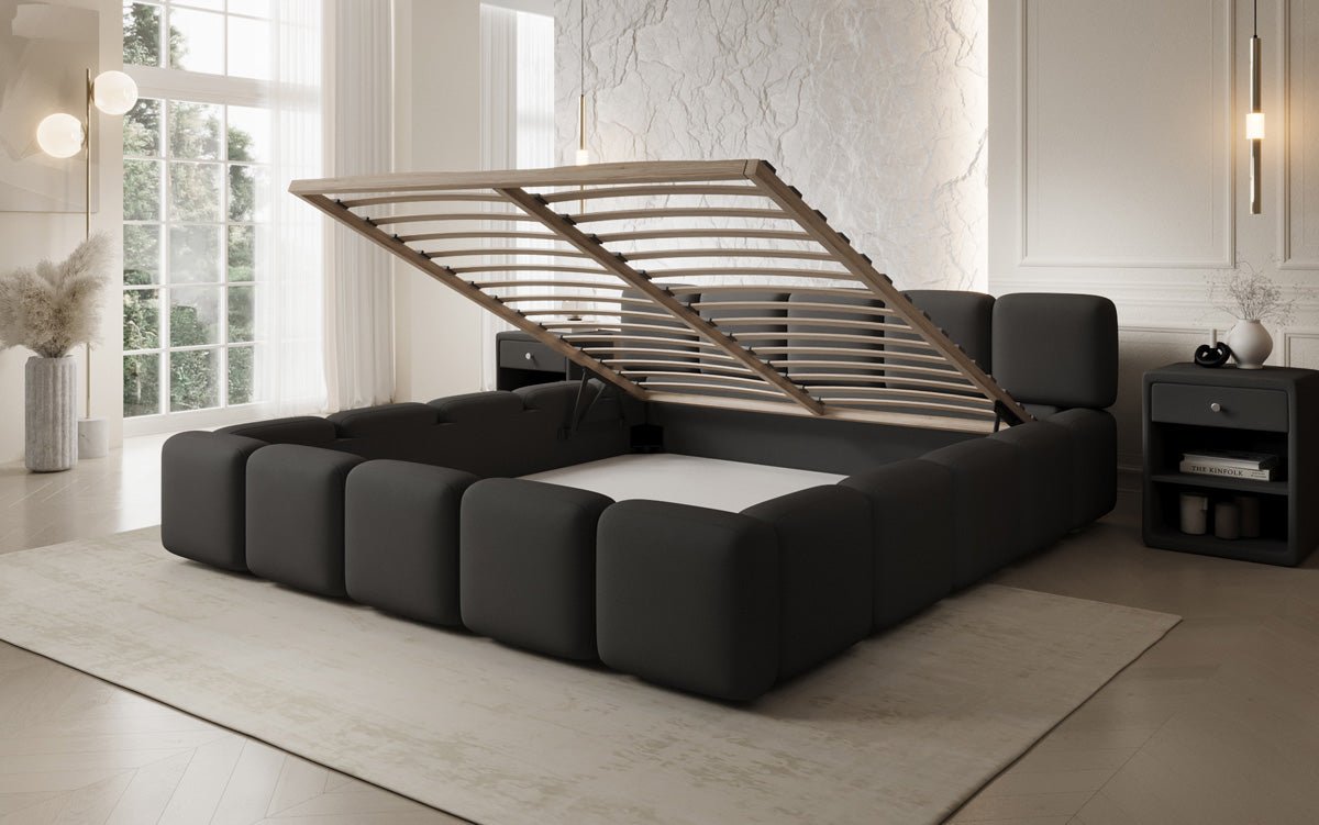 Designer Polsterbett Giulia Stoff mit Stauraum