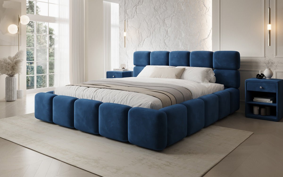 Designer Polsterbett Matilda Samt mit Stauraum