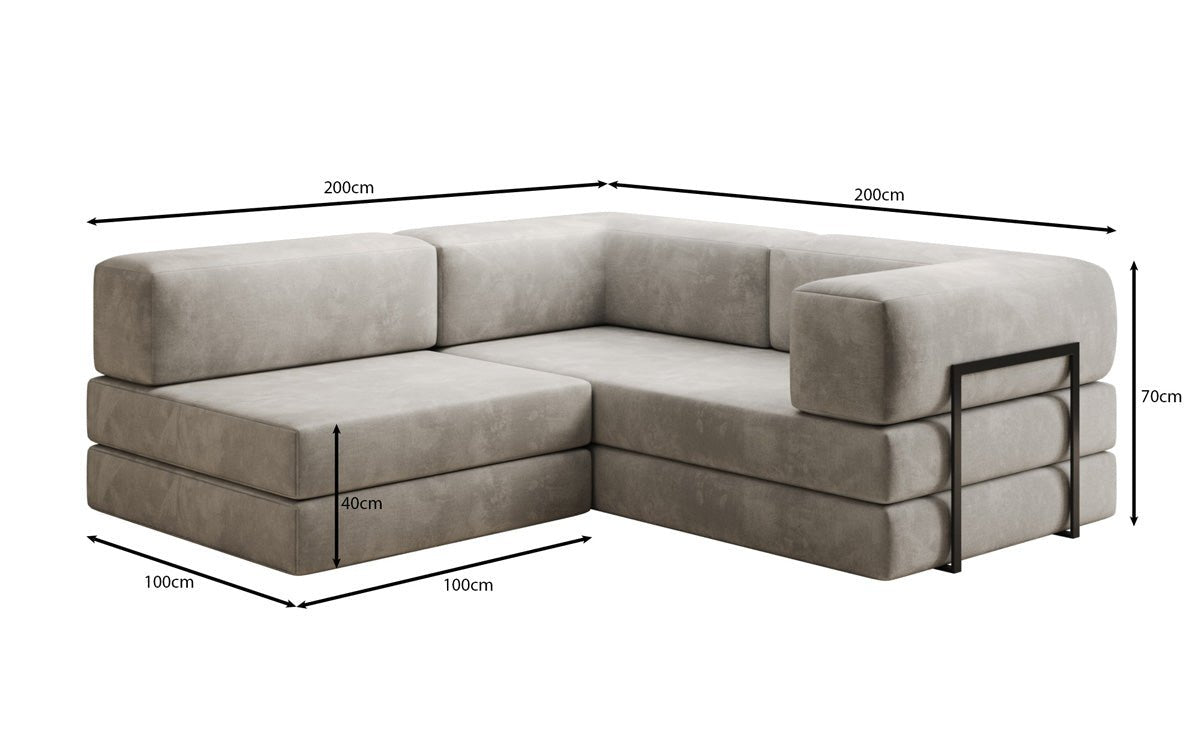 Designer Sofa Lazy L Mini in Samt