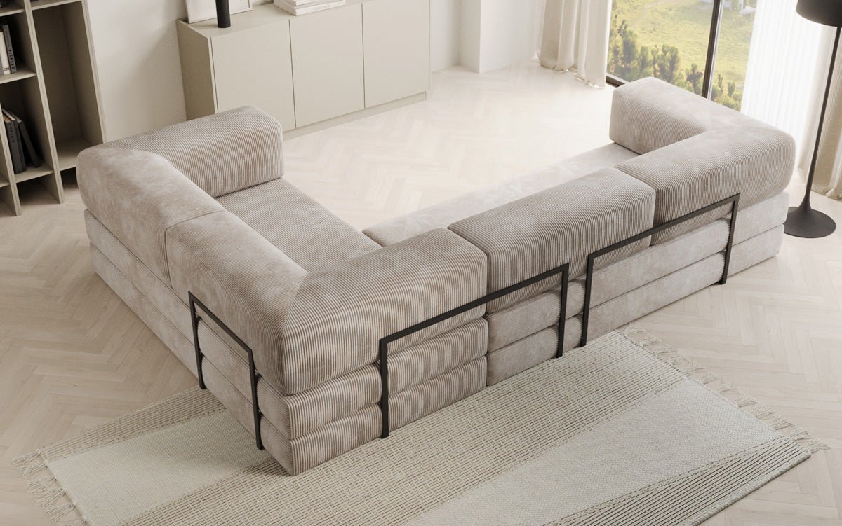 Designer Sofa Lazy L geschlossen in Cord