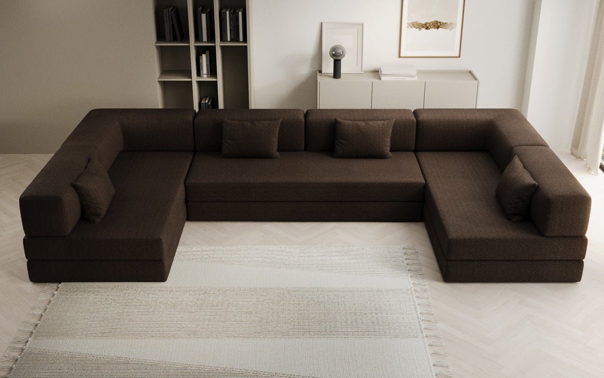 Designer Sofa Lazy U in Bouclé