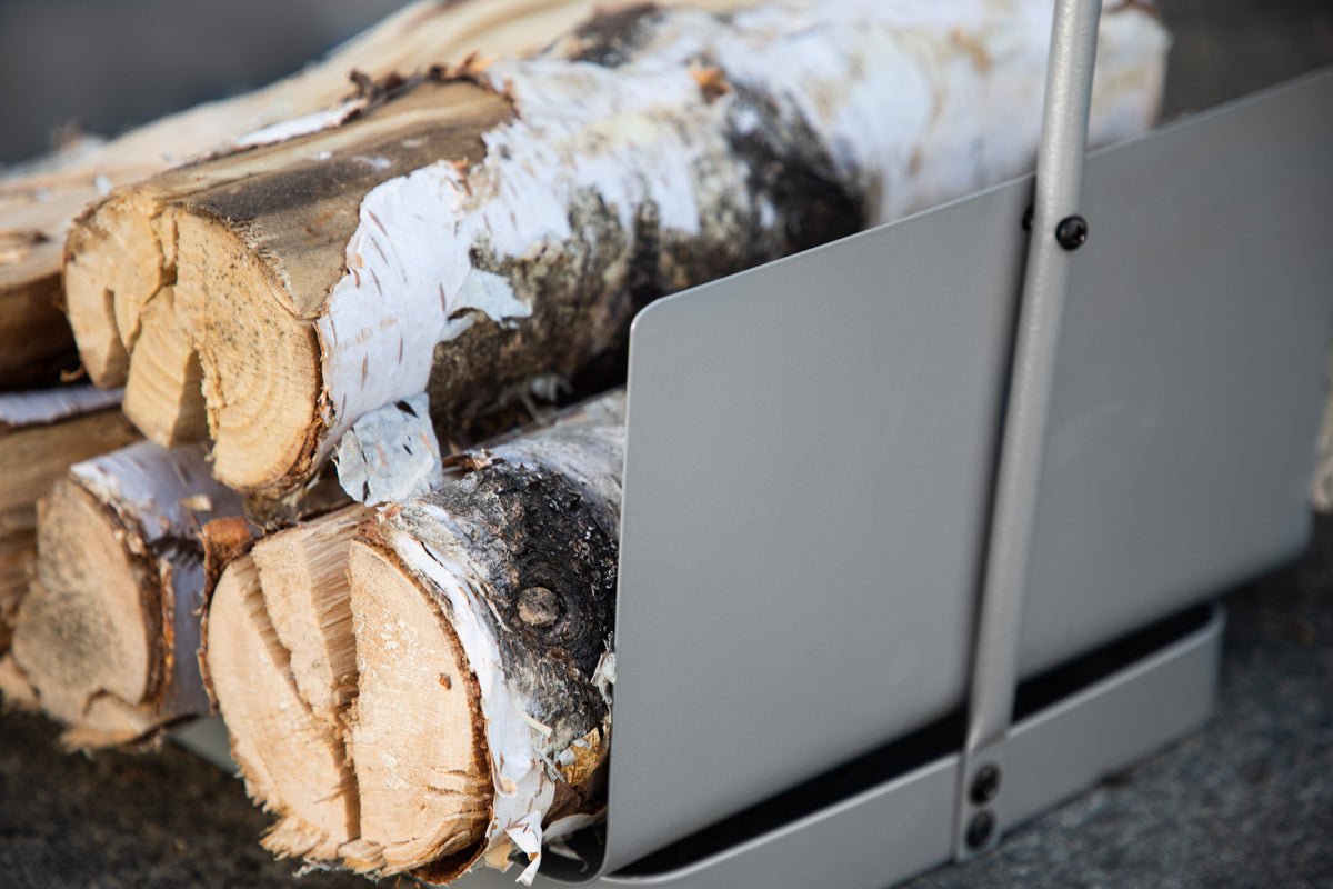 Garten Brennholzkorb Carry - aus Stahl in Silber
