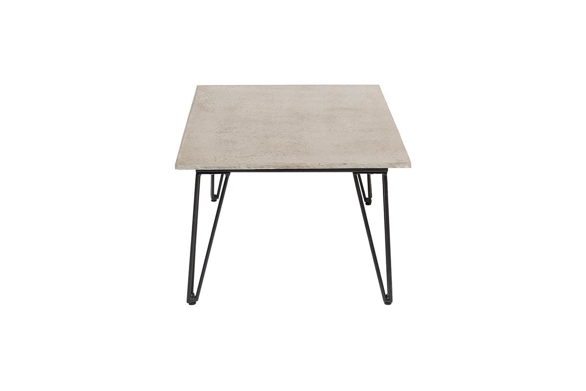 Garten-Couchtisch Sovar – Fibercement in Grau mit Metallgestell
