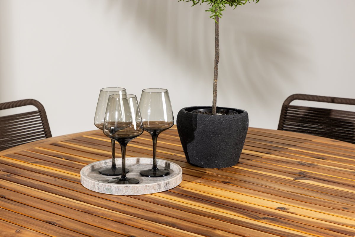 Garten Essgruppe Amano – 5-teiliges Gartenmöbel-Set mit rundem Tisch in 2 Farben