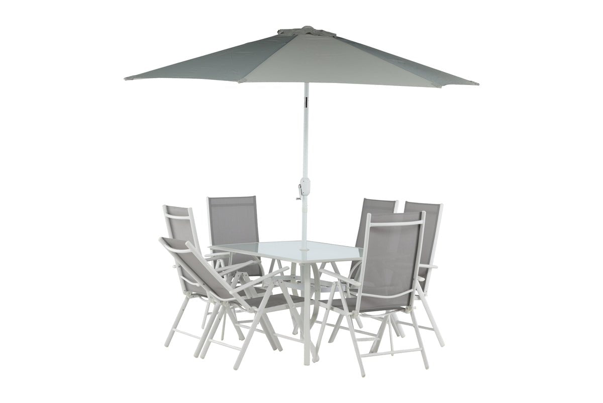 Garten Essgruppe Toulouse – 8-teiliges Gartenmöbel-Set aus Aluminium und Textilene
