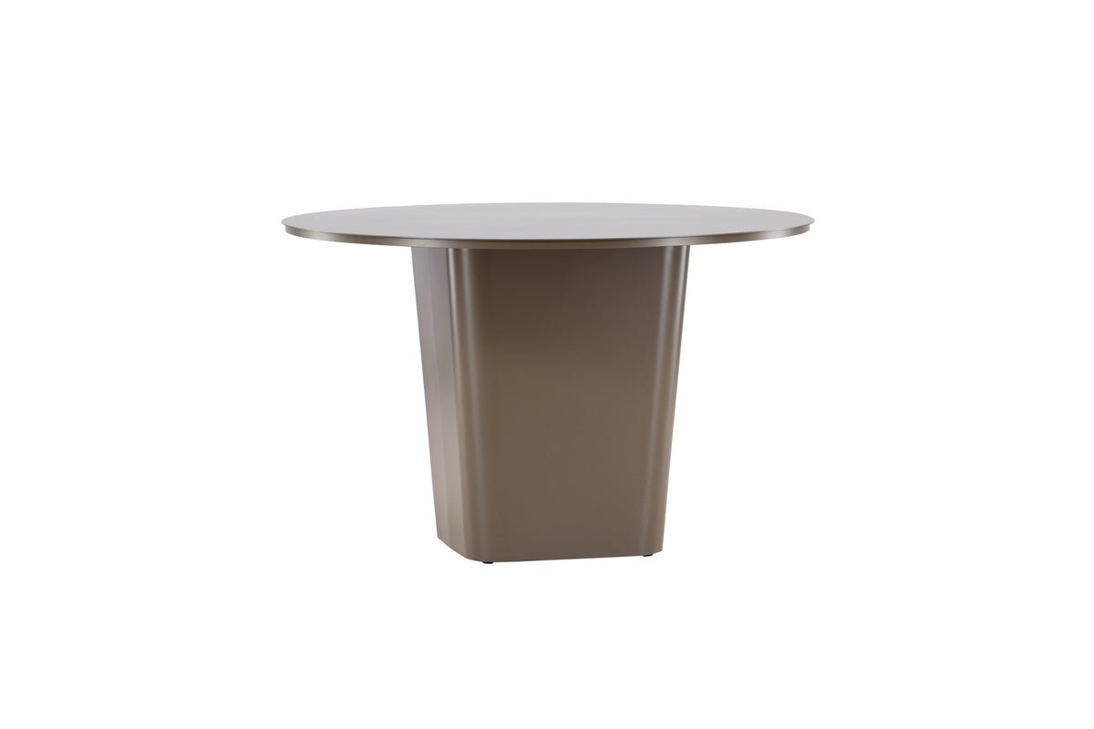 Garten Esstisch Calma - Ø 120cm aus braunem Aluminium