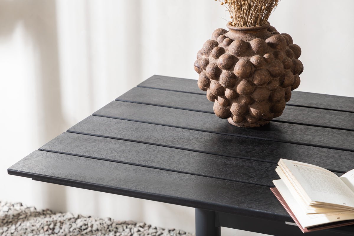 Garten Esstisch Salento - 120x90 cm in Schwarz mit einer Tischplatte aus Aintwood