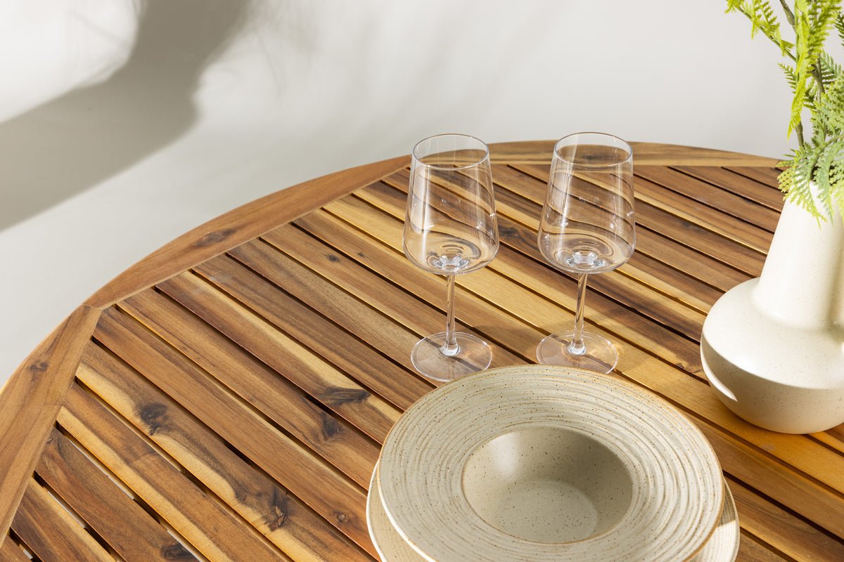 Garten Esstisch Silva - Ø 120cm aus Akazienholz in Naturoptik