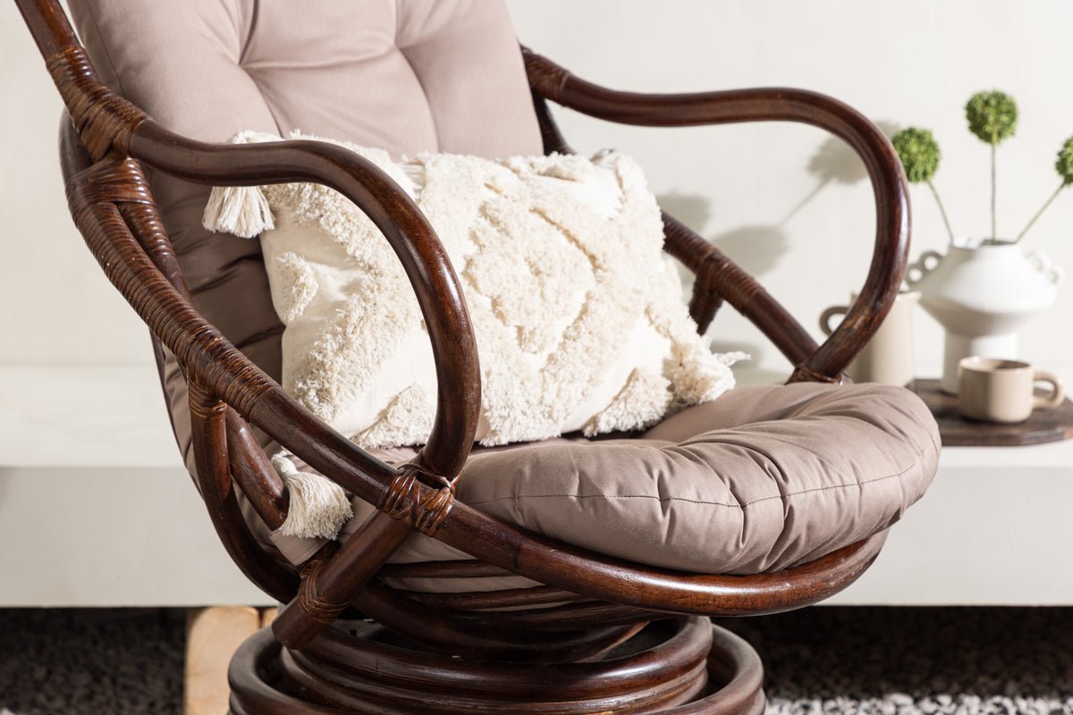 Garten-Loungesessel Finn - aus Rattan in Dunkelwalnuss