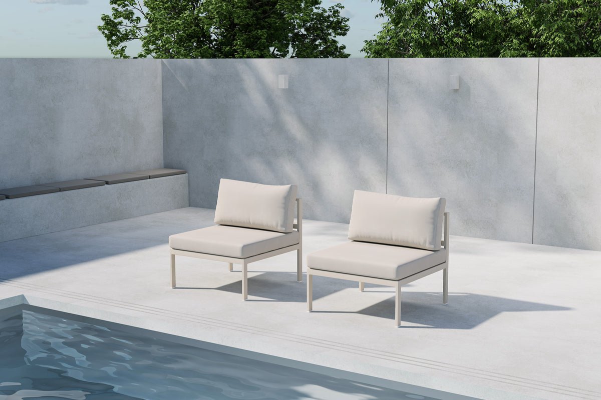 Garten Loungesessel Rika - Outdoor-Sessel mit Aluminium Gestell und zwei Kissen