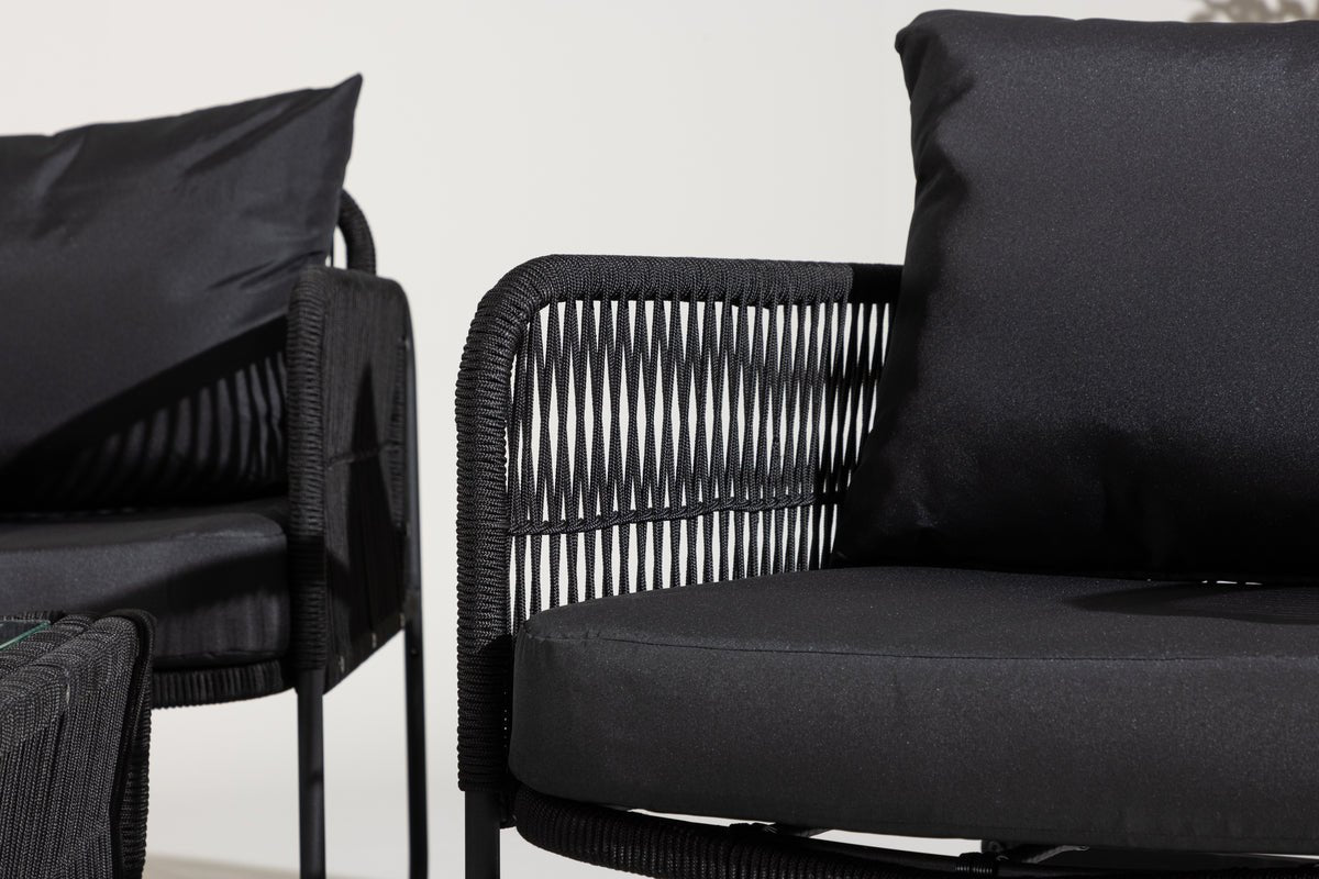 Garten Loungeset Kim - mit Rückenlehne aus Polyesterseil