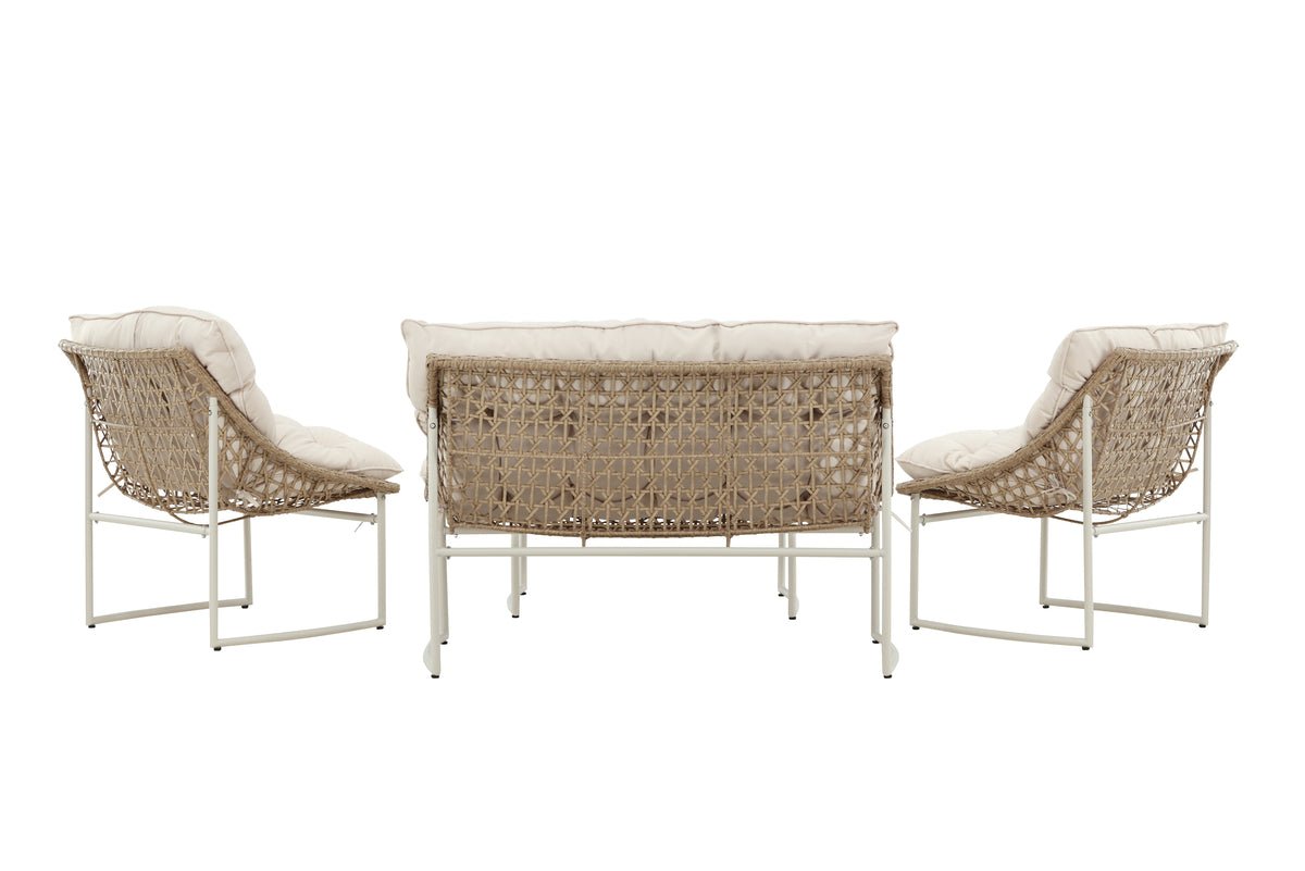 Garten Loungeset Marvella – 4-teiliges Outdoor-Sofa-Set in Beige mit Polstern