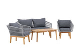 Garten Loungeset Rawai – wetterbeständig, in zwei Farben aus Holz