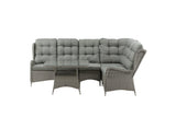 Garten Loungeset Samui – aus Aluminium & Polyrattan mit Glas-Couchtisch