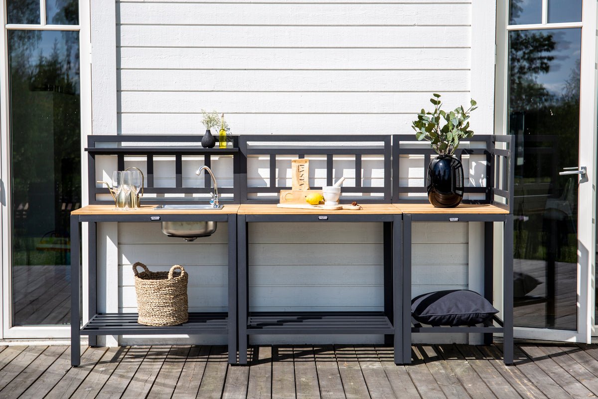Garten Outdoor-Tisch Baling – wetterfest aus Teak & Aluminium für Outdoor-Küchen