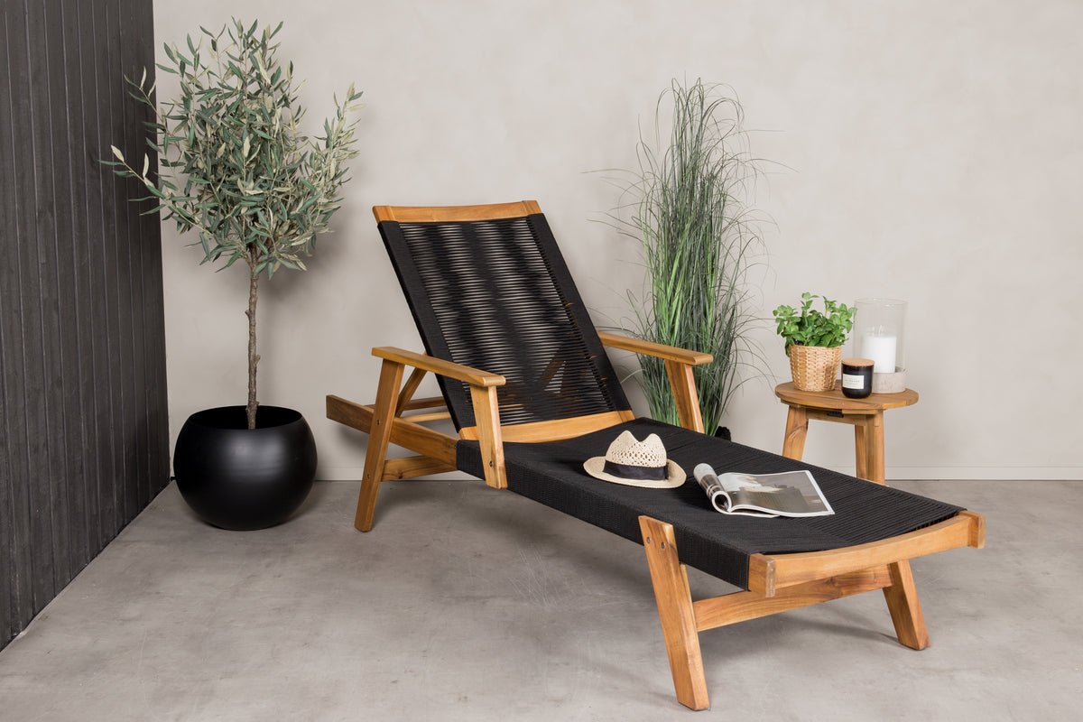 Garten Sonnenliege Ferano - verstellbar aus Akazienholz & Polyesterseil