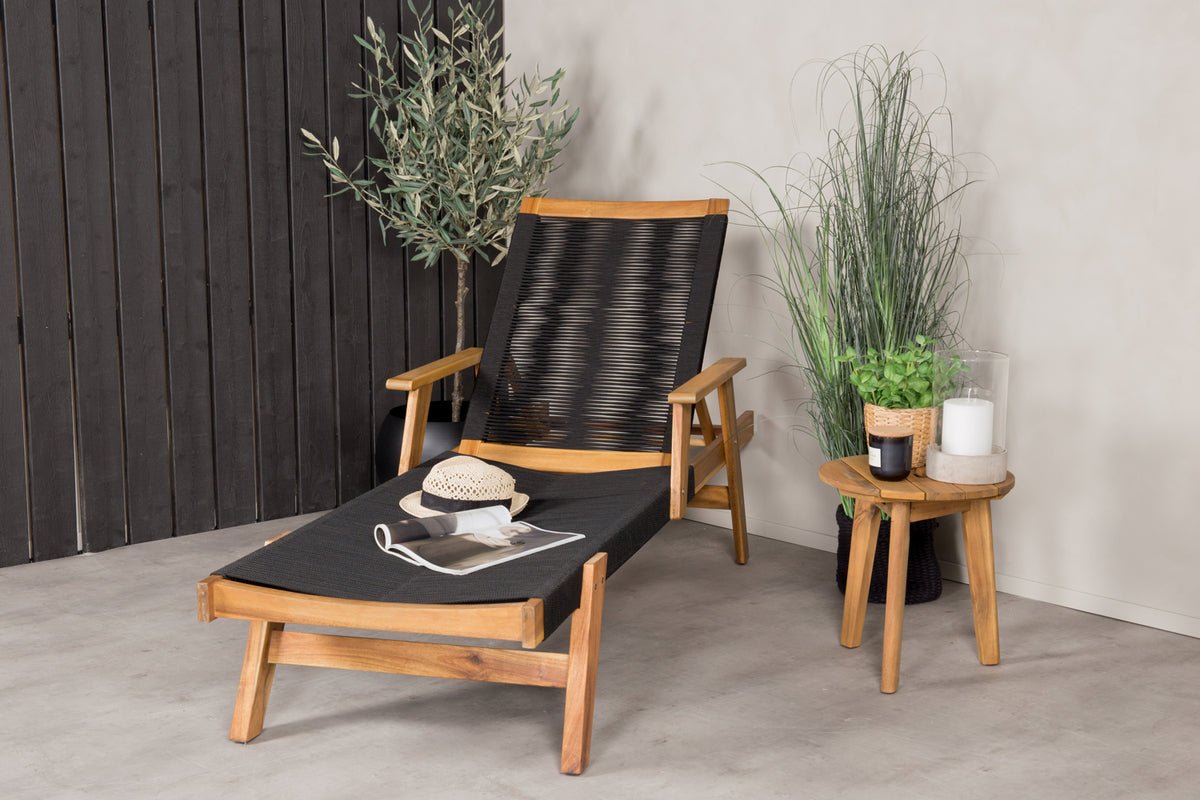 Garten Sonnenliege Ferano - verstellbar aus Akazienholz & Polyesterseil