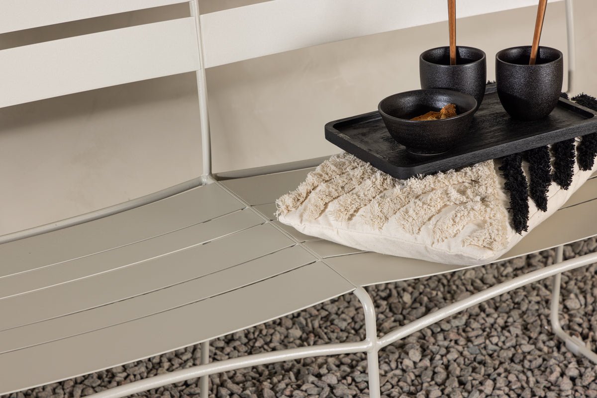 Gartenbank Linda- Aus beigem Stahl