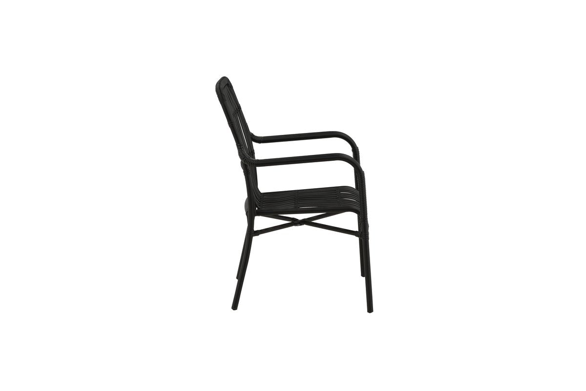 Gartenstuhl Tivaro - aus Rattan in Schwarz