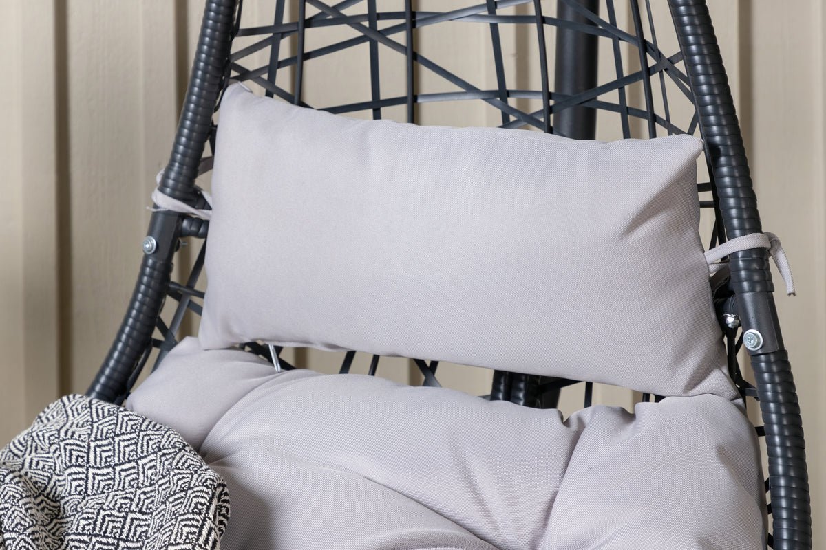 Hängesessel Brittany - aus Rattan/Metall in Schwarz, Grau