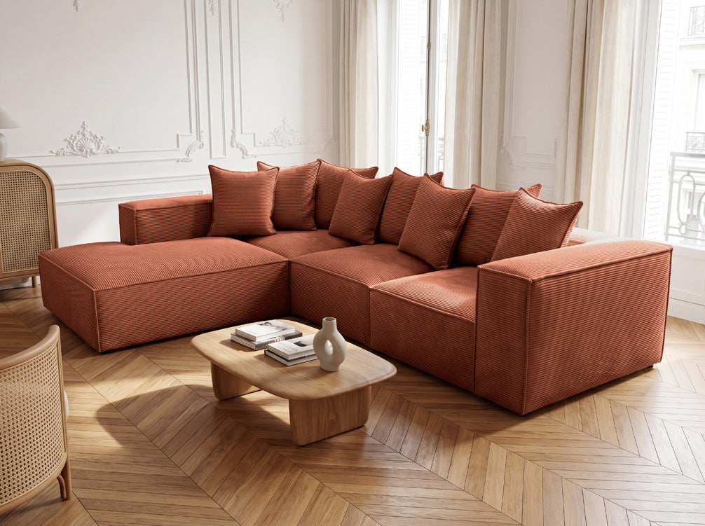 Designer Sofa Largo mit langer Ottomane in Cord